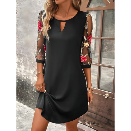 Larya | Dames Midi Jurk | A-lijn met Splicing Details