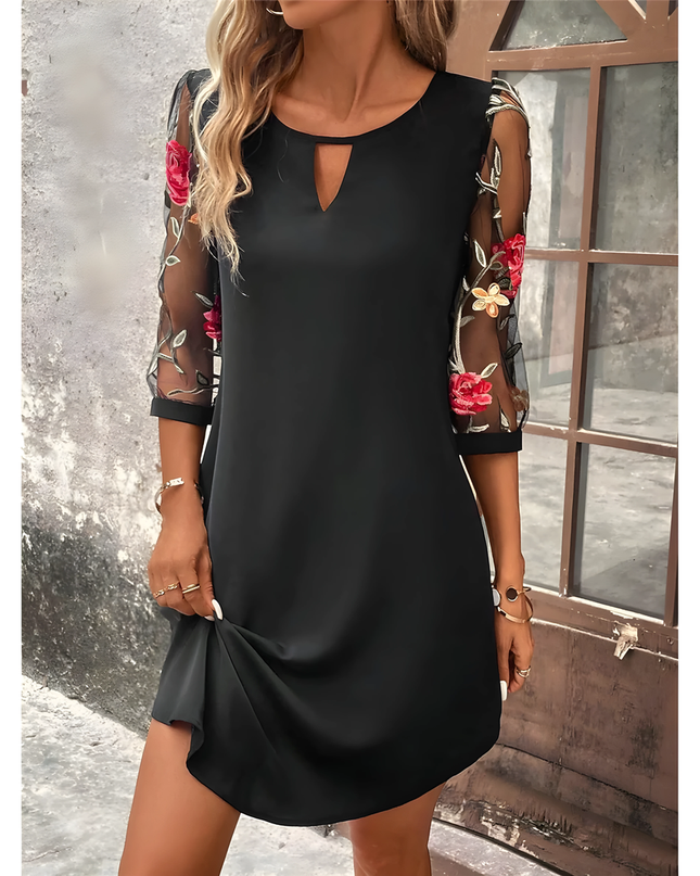 Larya | Dames Midi Jurk | A-lijn met Splicing Details