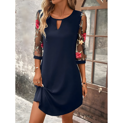 Larya | Dames Midi Jurk | A-lijn met Splicing Details