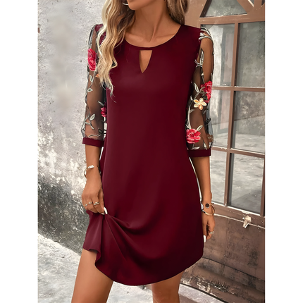 Larya | Dames Midi Jurk | A-lijn met Splicing Details
