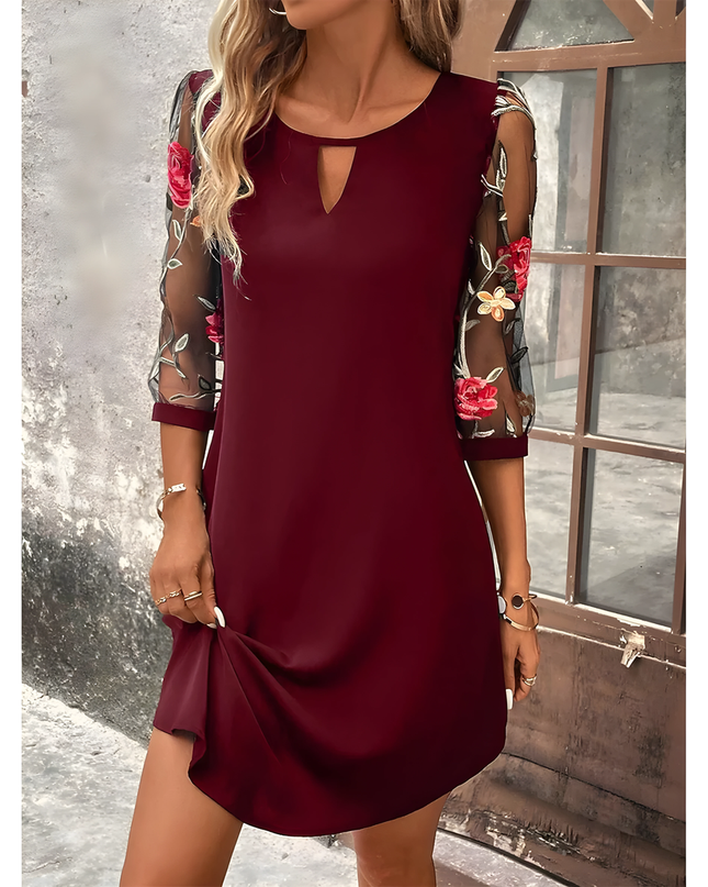 Larya | Dames Midi Jurk | A-lijn met Splicing Details
