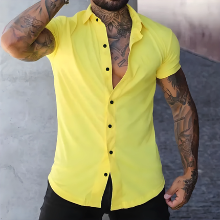 Ansel | Heren Overhemd | Slimfit Korte Mouwen