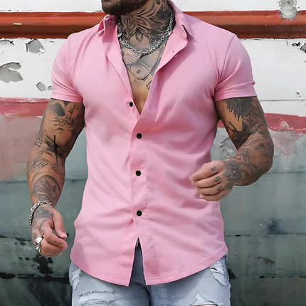 Ansel | Heren Overhemd | Slimfit Korte Mouwen