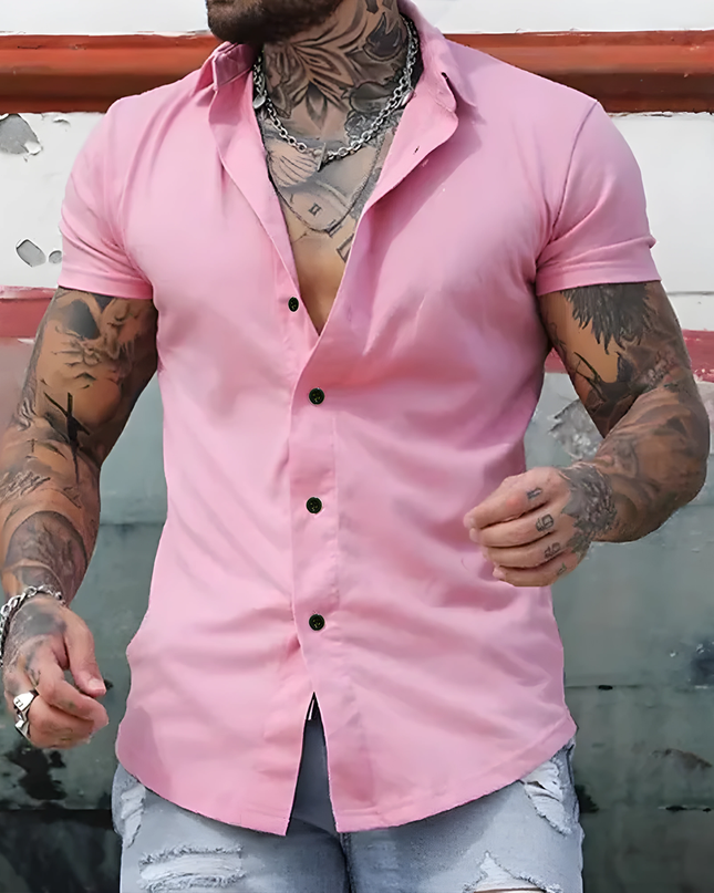 Ansel | Heren Overhemd | Slimfit Korte Mouwen