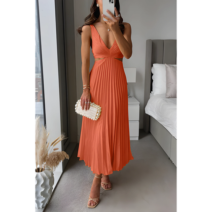 Reina | Dames Maxi Jurk | Geplooide V-hals