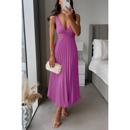 Reina | Dames Maxi Jurk | Geplooide V-hals