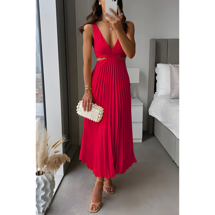 Reina | Dames Maxi Jurk | Geplooide V-hals