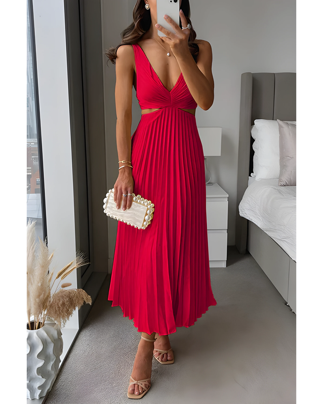 Reina | Dames Maxi Jurk | Geplooide V-hals