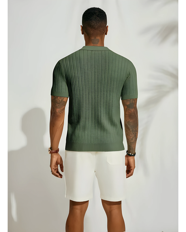 Caspar | Heren Gebreid Overhemd Shirt | Lichtgewicht Warm