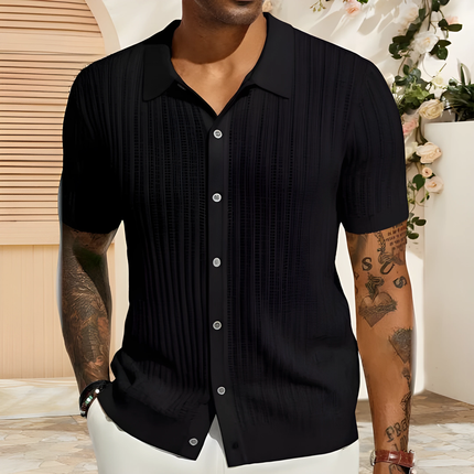 Caspar | Heren Gebreid Overhemd Shirt | Lichtgewicht Warm
