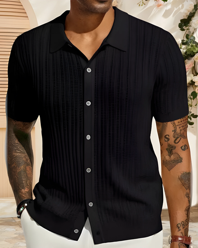 Caspar | Heren Gebreid Overhemd Shirt | Lichtgewicht Warm