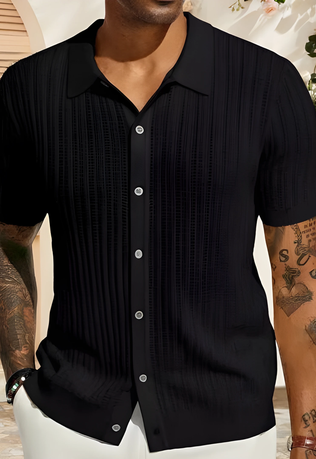 Caspar | Heren Gebreid Overhemd Shirt | Lichtgewicht Warm