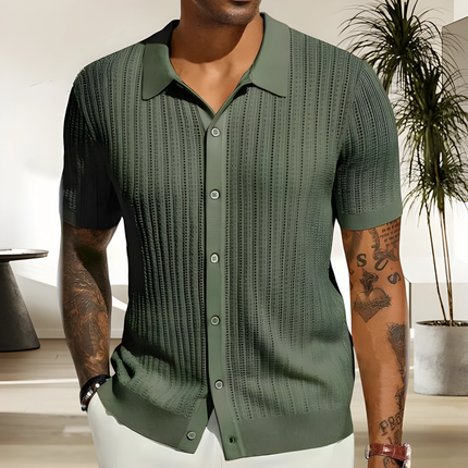 Caspar | Heren Gebreid Overhemd Shirt | Lichtgewicht Warm