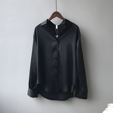 Maris | Dames Blouse | Losvallend met Open Kraag en Opstroopbare Mouwen