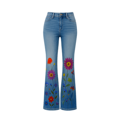 Jasmijn | Dames Jeans | Hoge Taille & Uitlopend Model