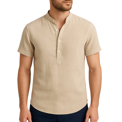Otto | Heren Zomerhemd | Korte Mouwen & Henley Halslijn